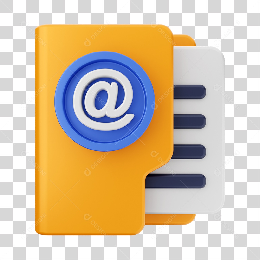 Elemento 3D Pasta de Arquivo para Composição PNG Transparente