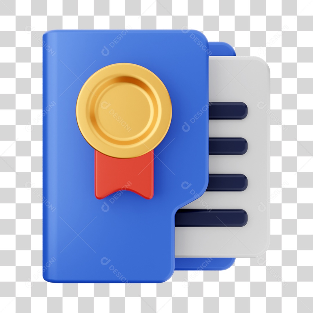 Elemento 3D Pasta de Arquivo para Composição PNG Transparente