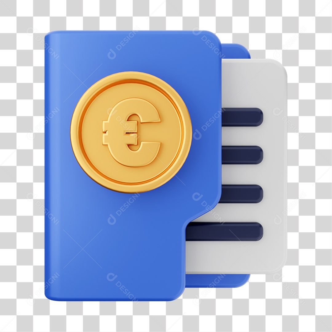 Elemento 3D Pasta de Arquivo para Composição PNG Transparente