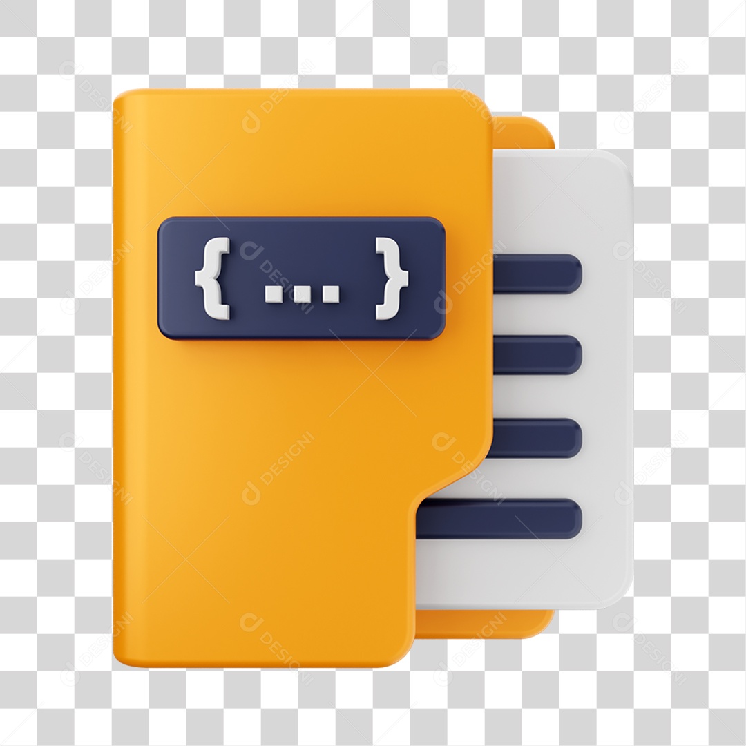 Elemento 3D Pasta de Arquivo Para Composição PNG Transparente
