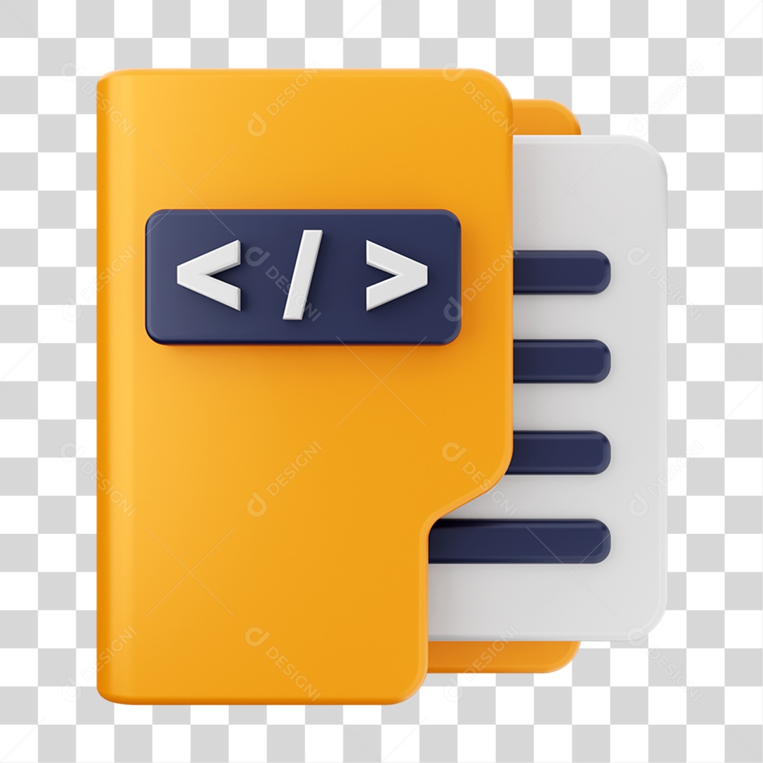 Elemento 3D Pasta de Arquivo Para Composição PNG Transparente