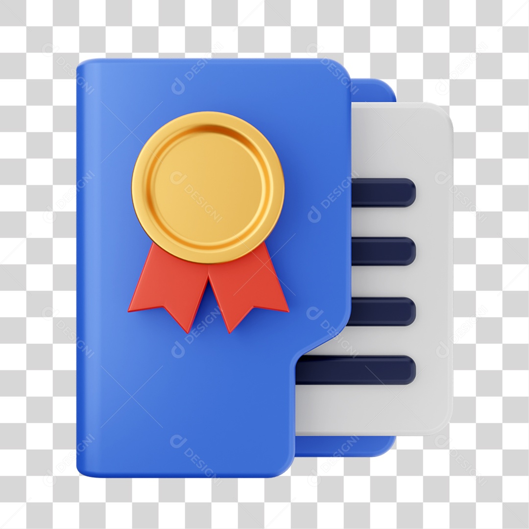 Elemento 3D Pasta de Arquivo Para Composição PNG Transparente