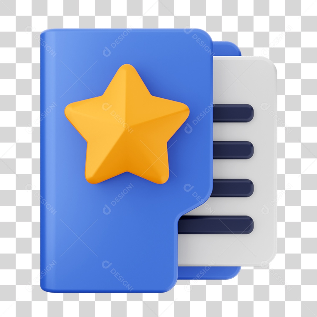 Elemento 3D Pasta de Arquivo Para Composição PNG Transparente