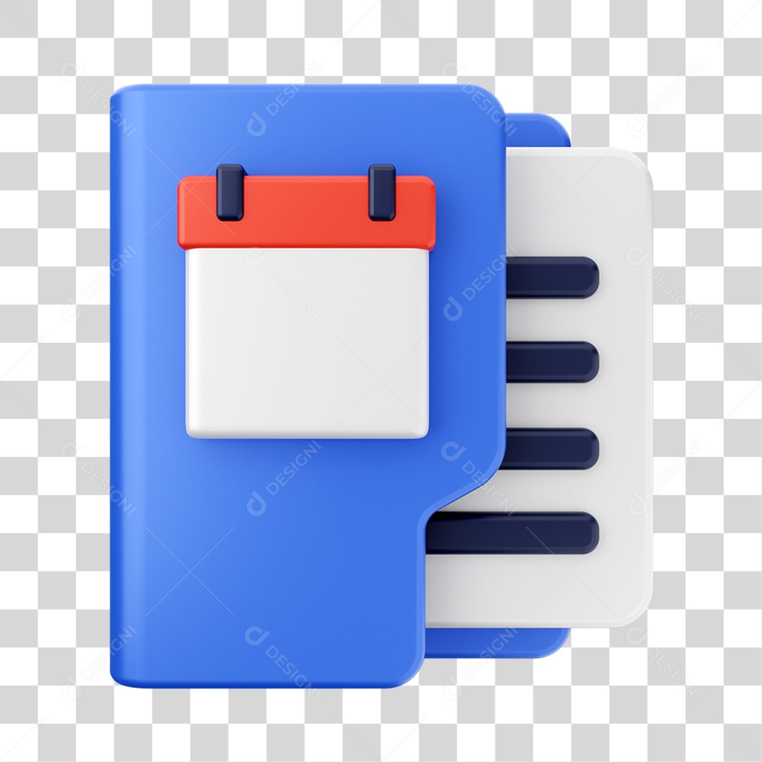 Elemento 3D Pasta de Arquivo Para Composição PNG Transparente