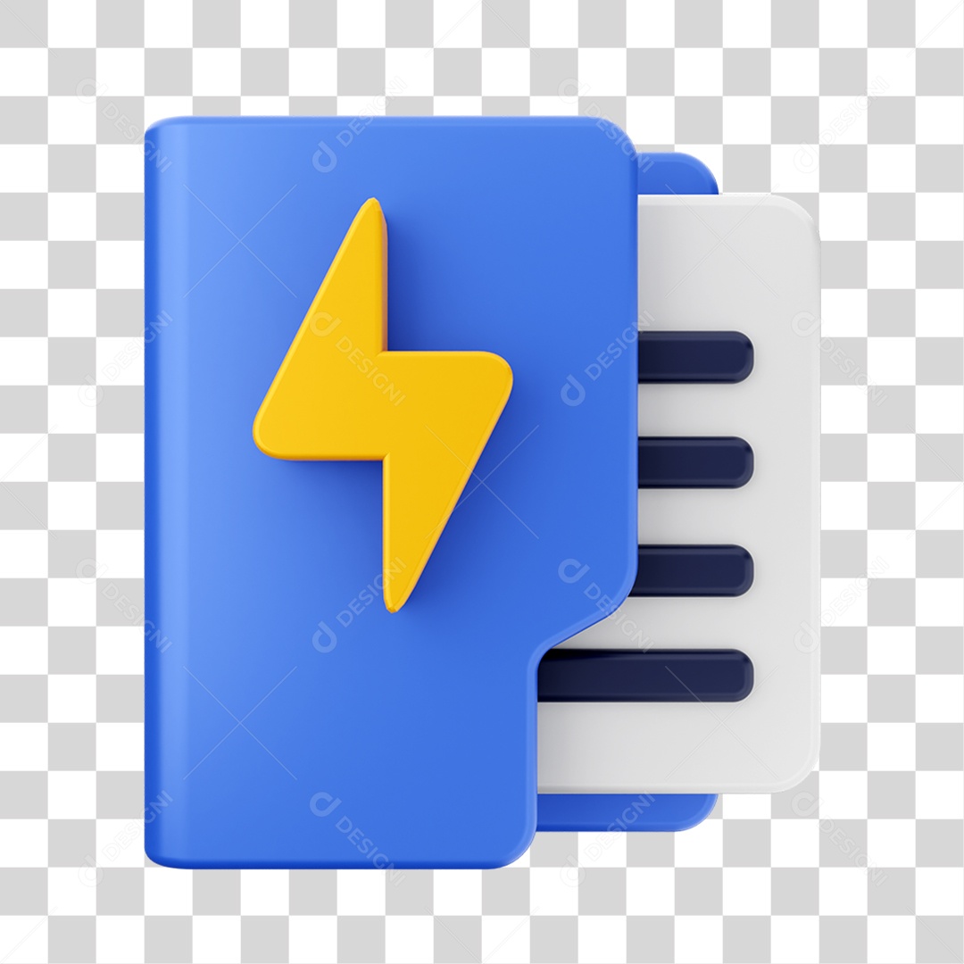 Elemento 3D Pasta de Arquivo Para Composição PNG Transparente