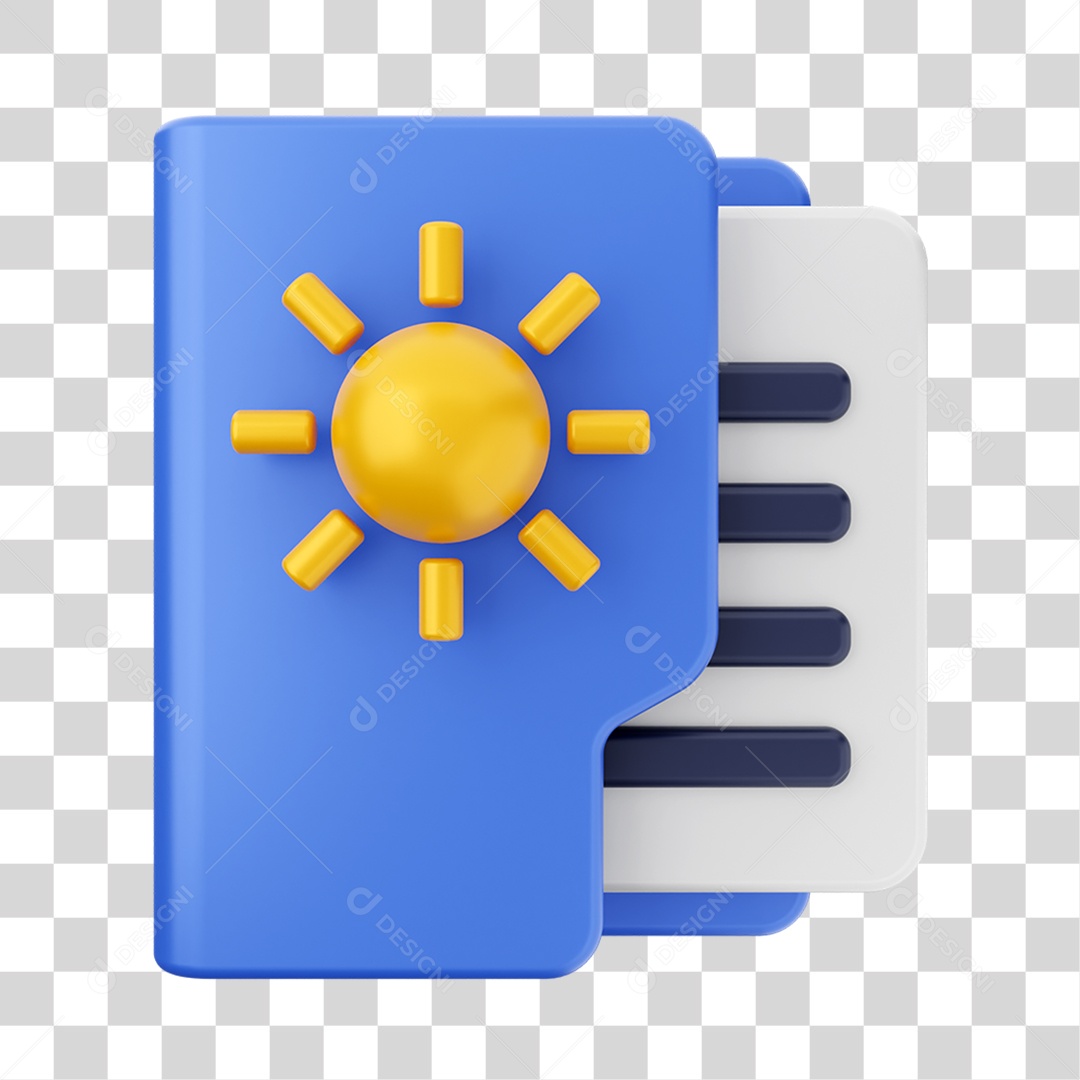 Elemento 3D Pasta de Arquivo Para Composição PNG Transparente