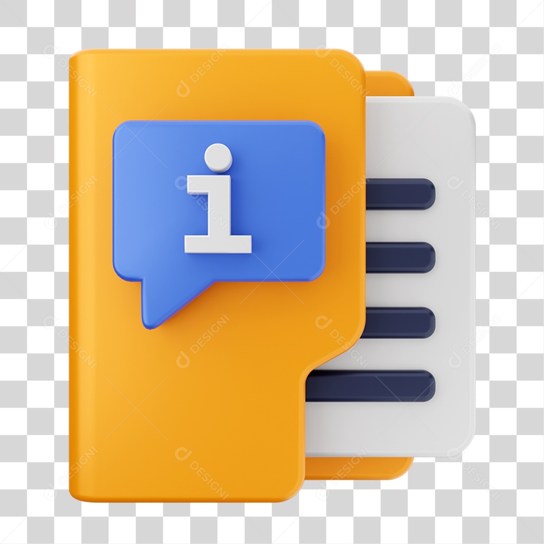 Elemento 3D Pasta de Arquivo Para Composição PNG Transparente