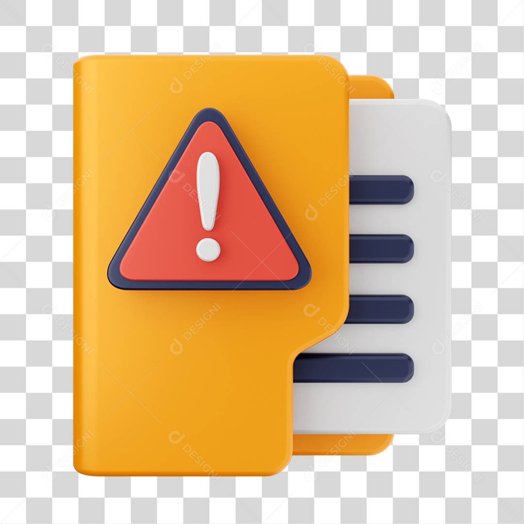 Elemento 3D Pasta de Arquivo Para Composição PNG Transparente