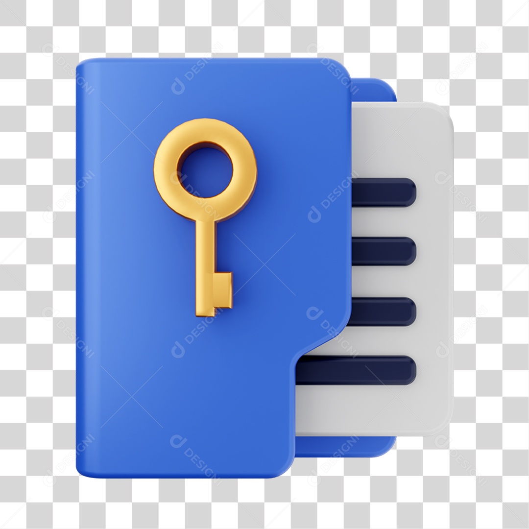 Elemento 3D Pasta de Arquivo Para Composição PNG Transparente