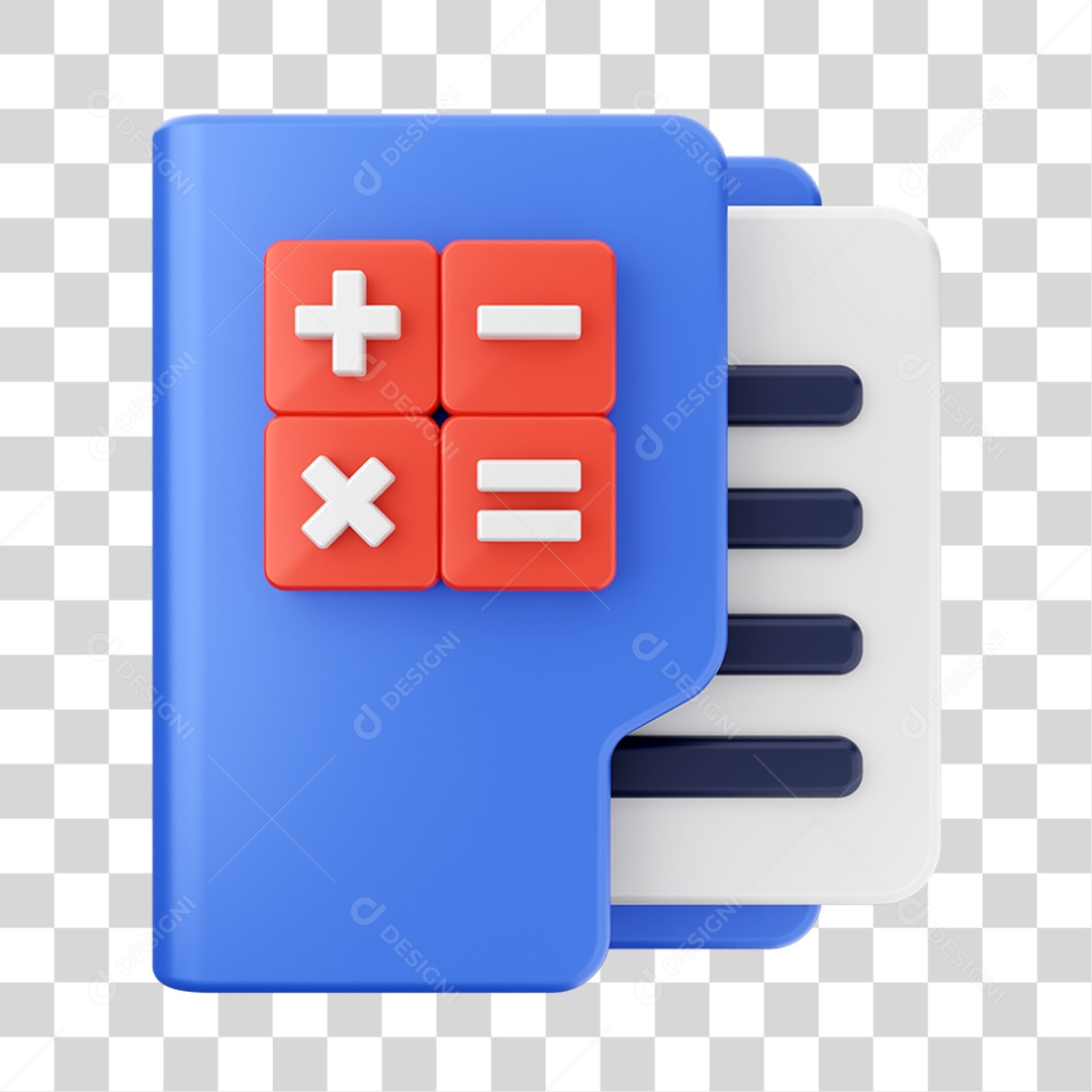 Elemento 3D Pasta de Arquivo Para Composição PNG Transparente