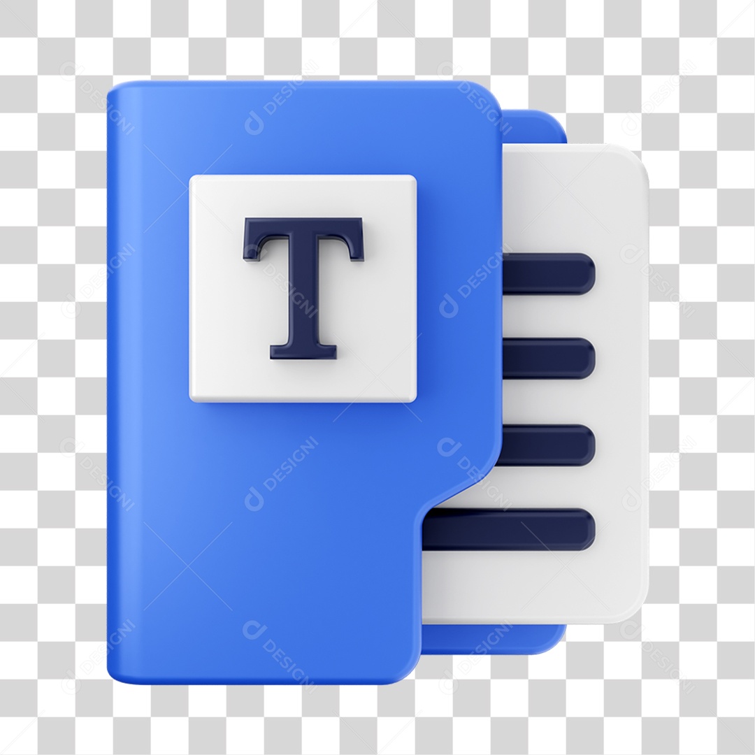 Elemento 3D Pasta de Arquivo Para Composição PNG Transparente