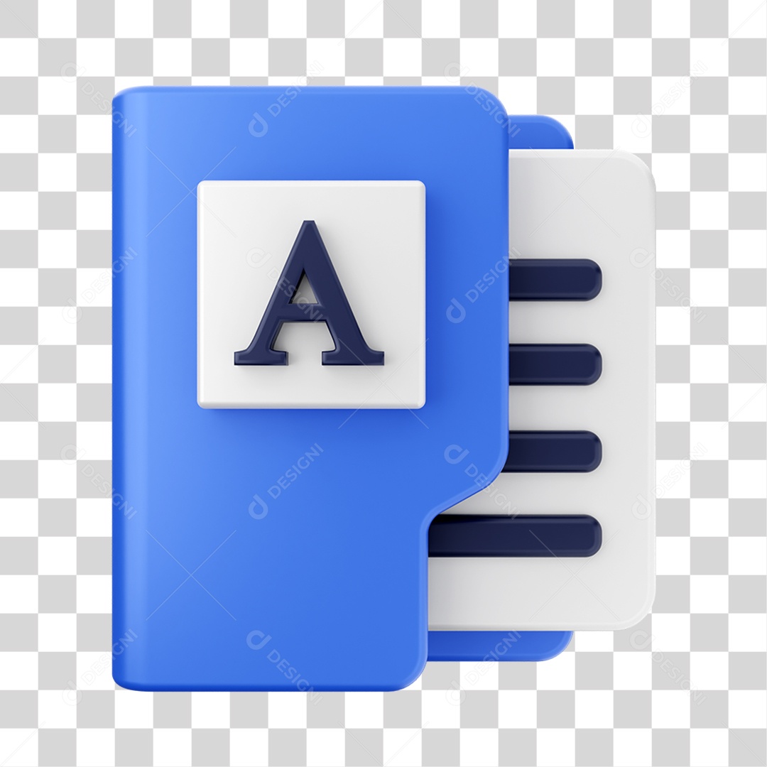 Elemento 3D Pasta de Arquivo Para Composição PNG Transparente