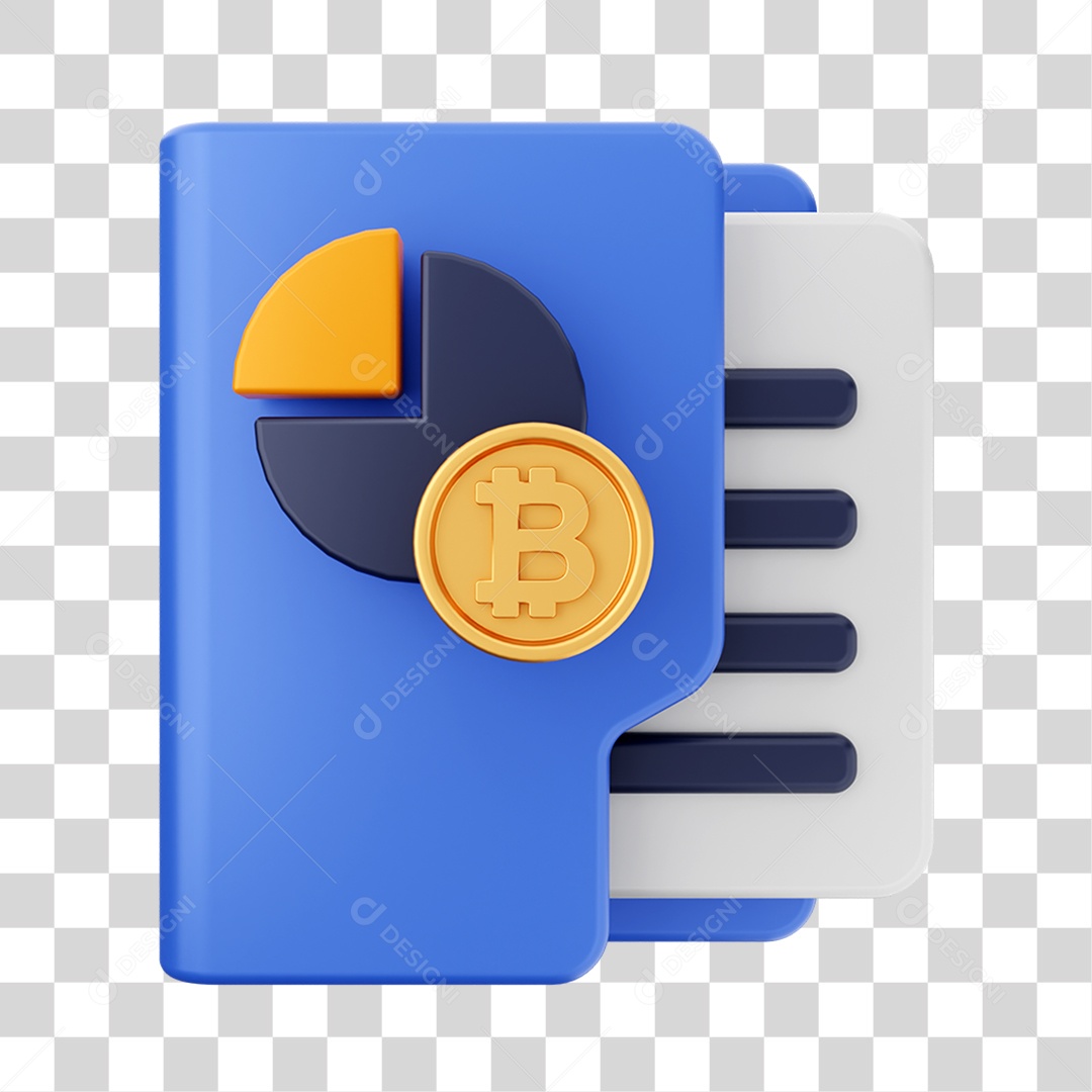 Elemento 3D Pasta de Arquivo Para Composição PNG Transparente