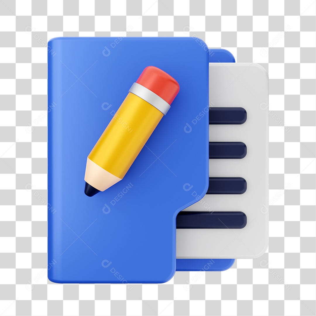 Elemento 3D Pasta de Arquivo Para Composição PNG Transparente