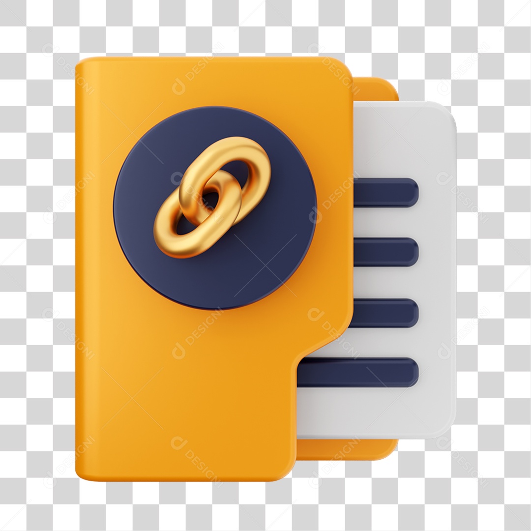 Elemento 3D Pasta de Arquivo Para Composição PNG Transparente