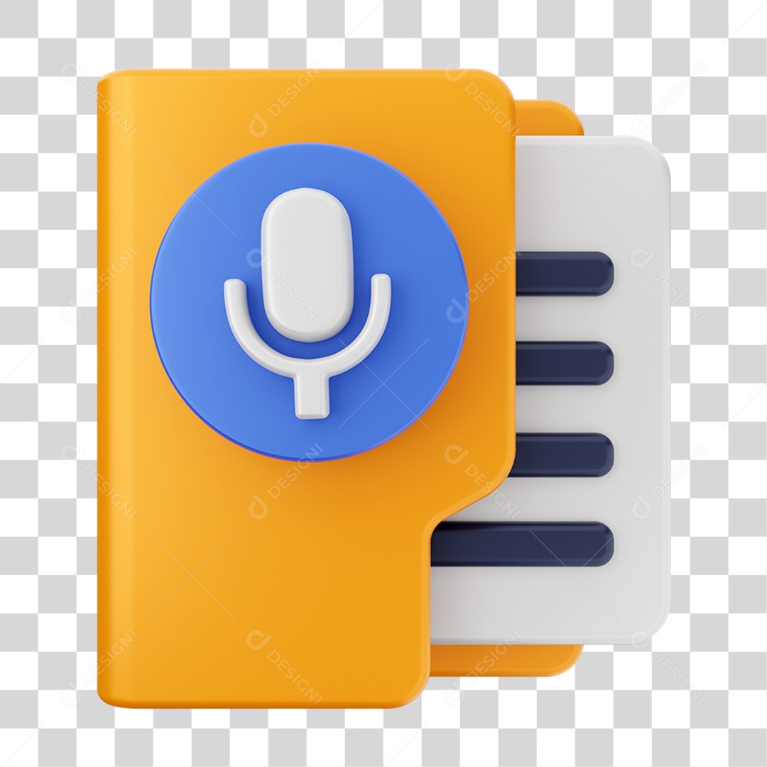 Elemento 3D Pasta de Arquivo Para Composição PNG Transparente