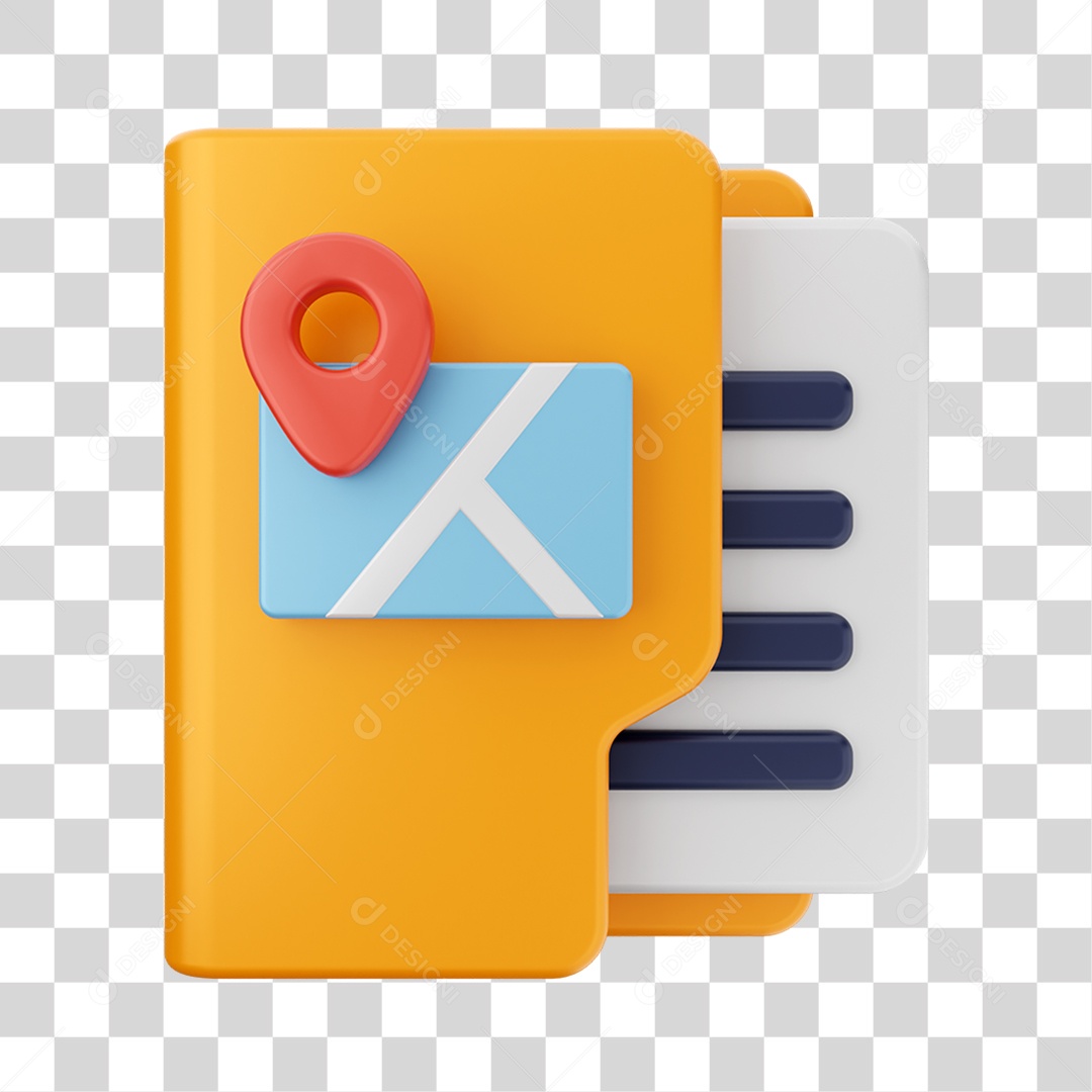 Elemento 3D Pasta de Arquivo Para Composição PNG Transparente