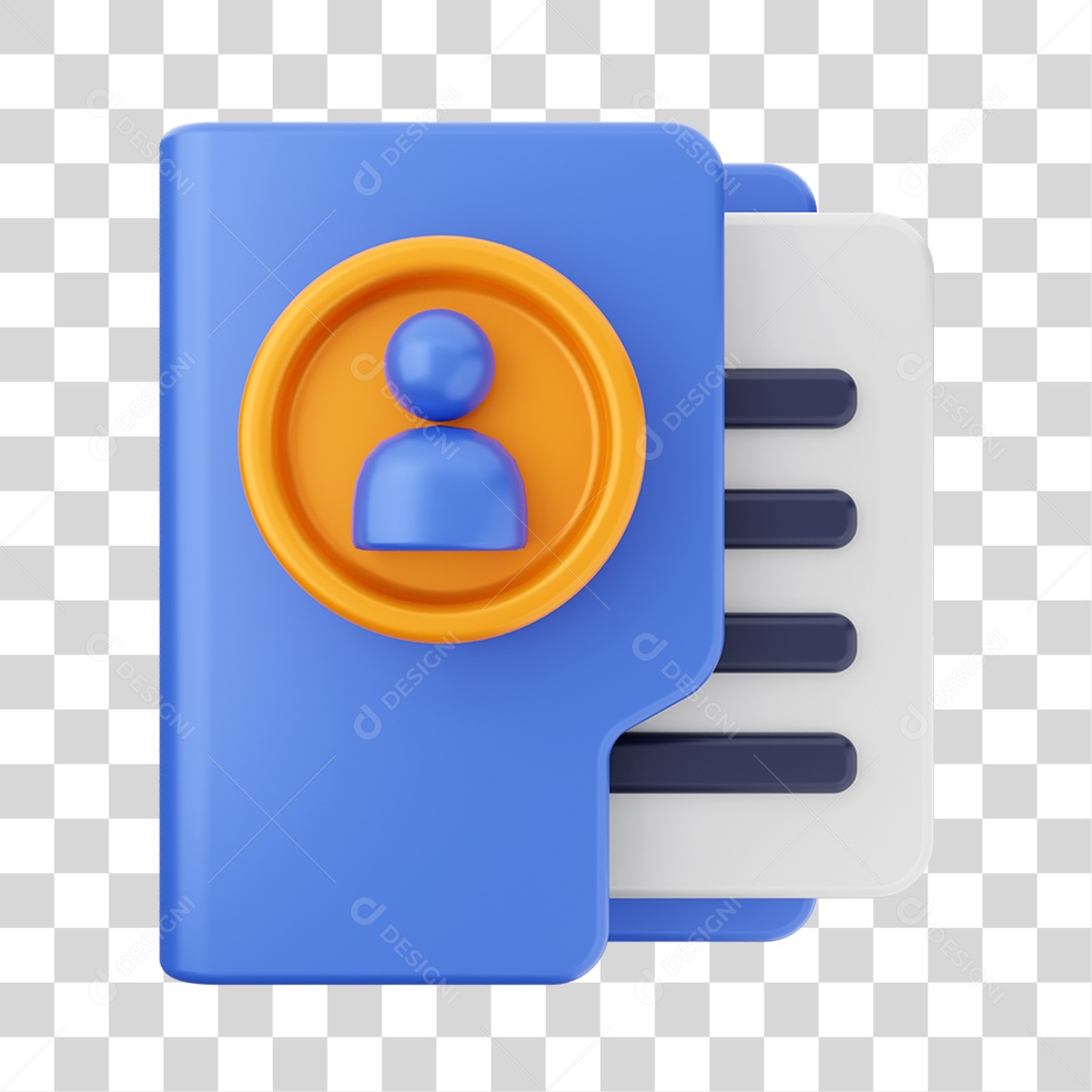 Elemento 3D Pasta de Arquivo Para Composição PNG Transparente