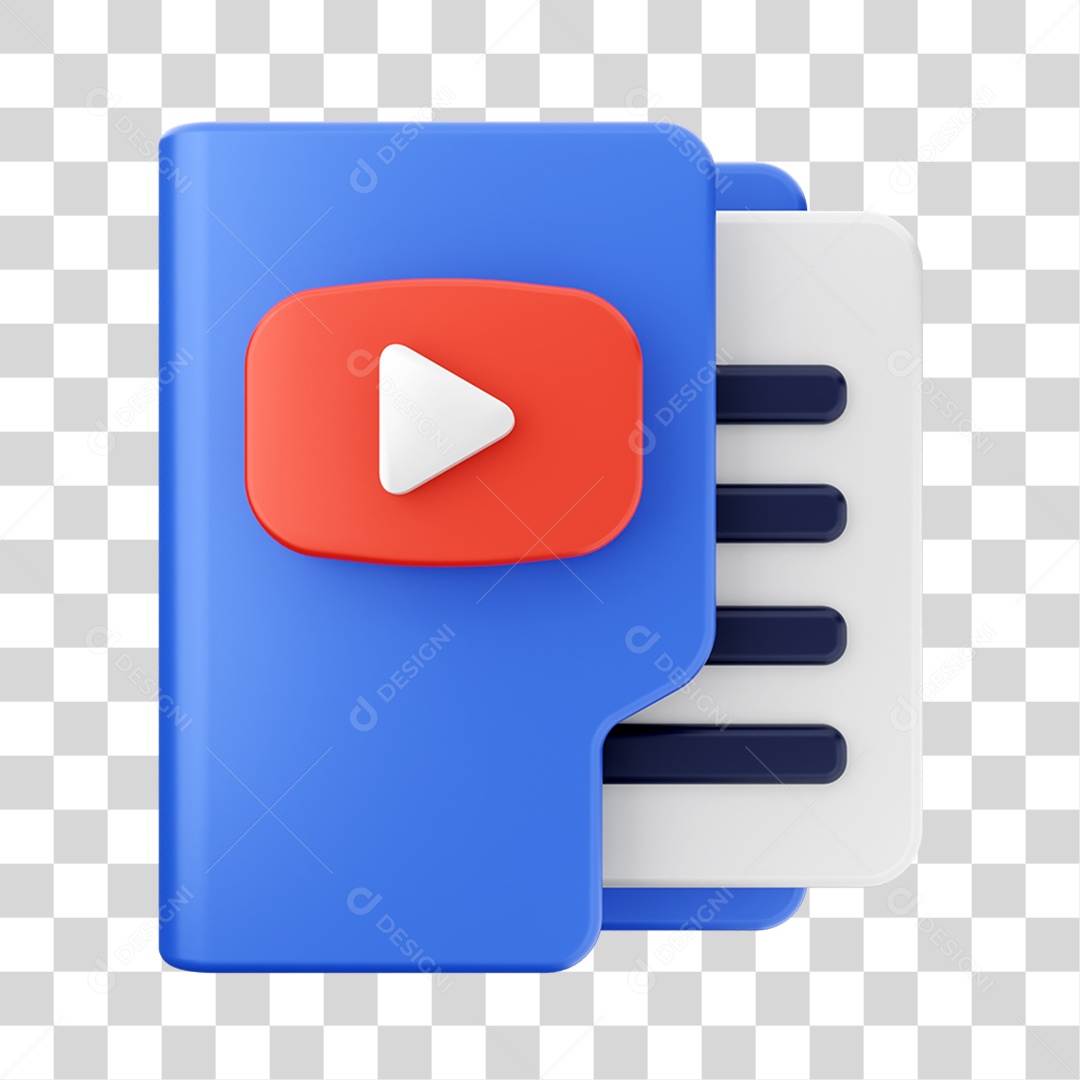 Elemento 3D Pasta de Arquivo Para Composição PNG Transparente