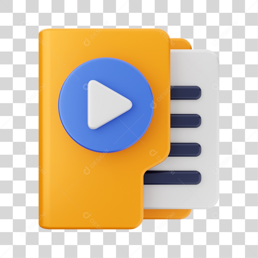 Elemento 3D Pasta de Arquivo Para Composição PNG Transparente