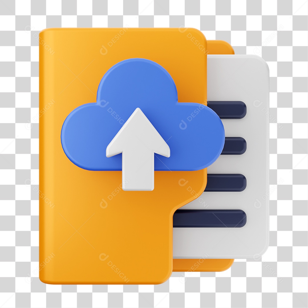 Elemento 3D Pasta de Arquivo Para Composição PNG Transparente