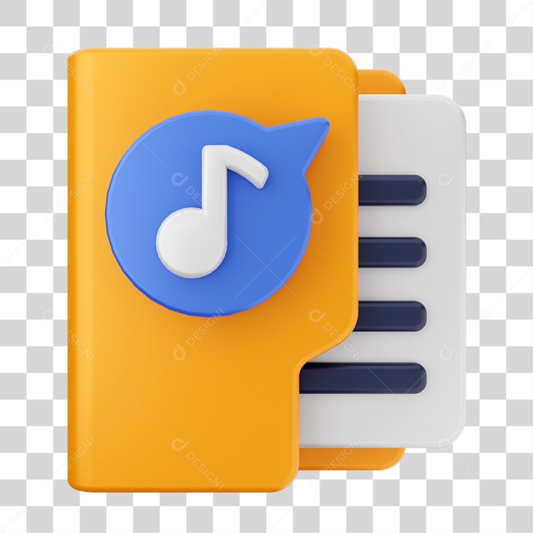 Elemento 3D Pasta de Arquivo Para Composição PNG Transparente