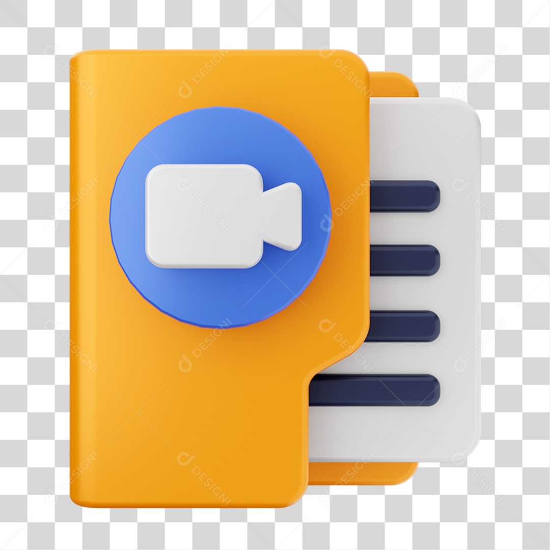 Elemento 3D Pasta de Arquivo Para Composição PNG Transparente