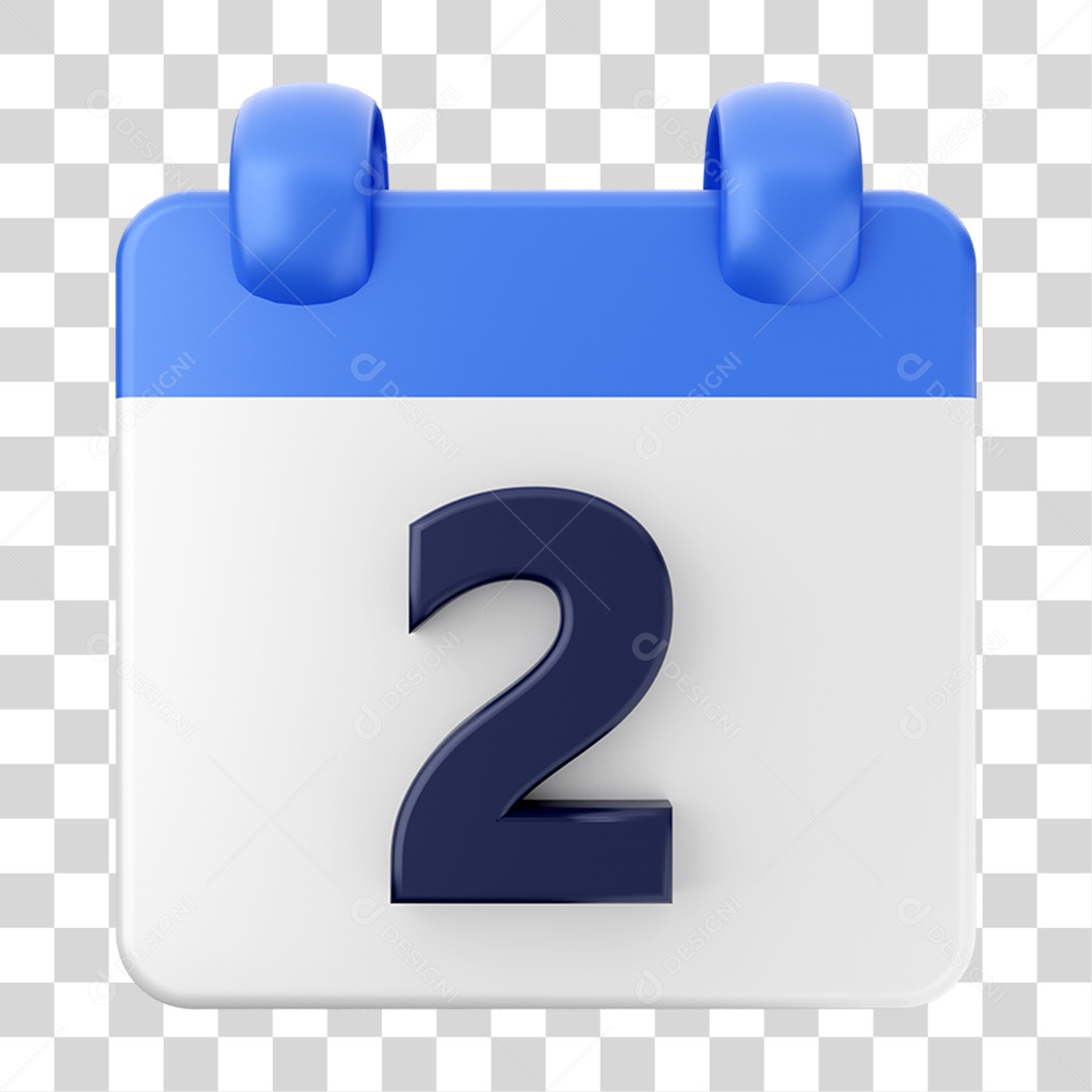 Elemento 3D Calendário 2 Composição PNG Transparente