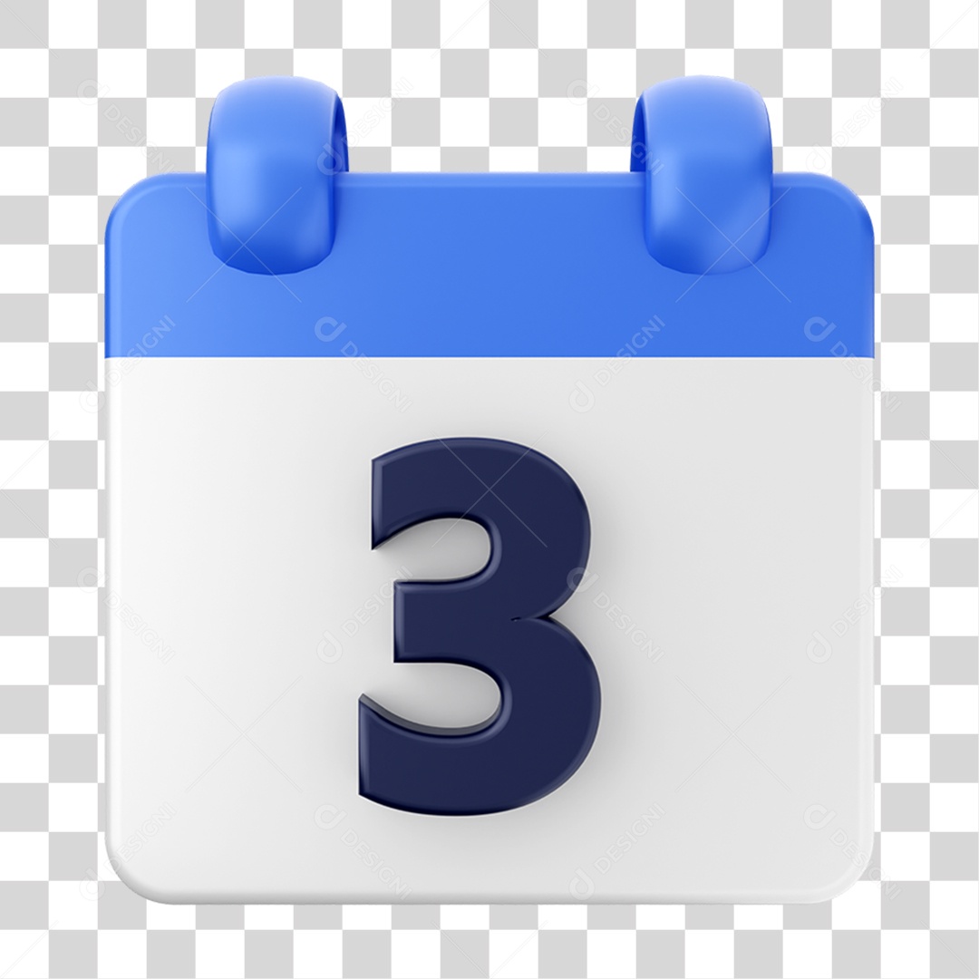 Elemento 3D Calendário 3 Composição PNG Transparente