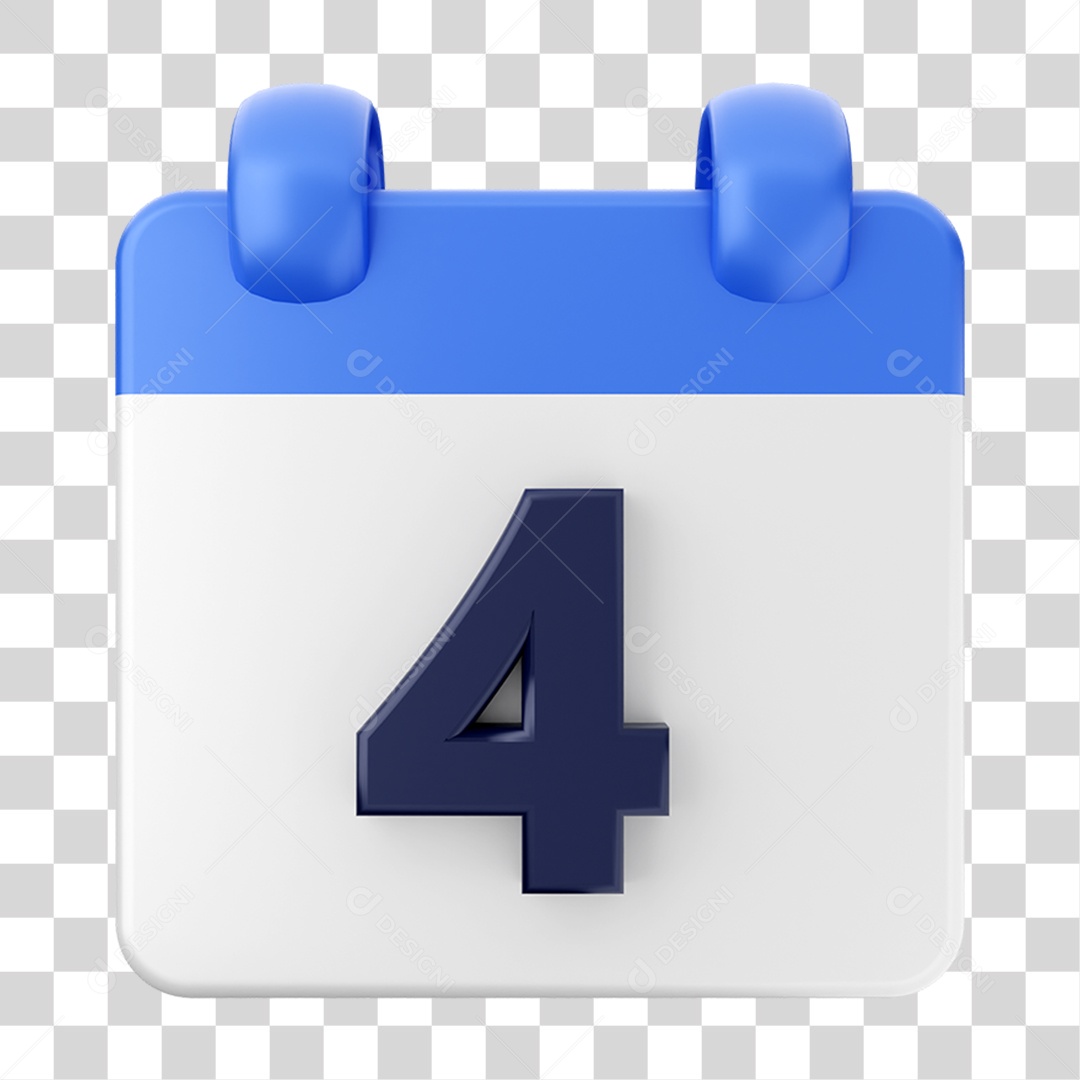 Elemento 3D Calendário 4 Composição PNG Transparente