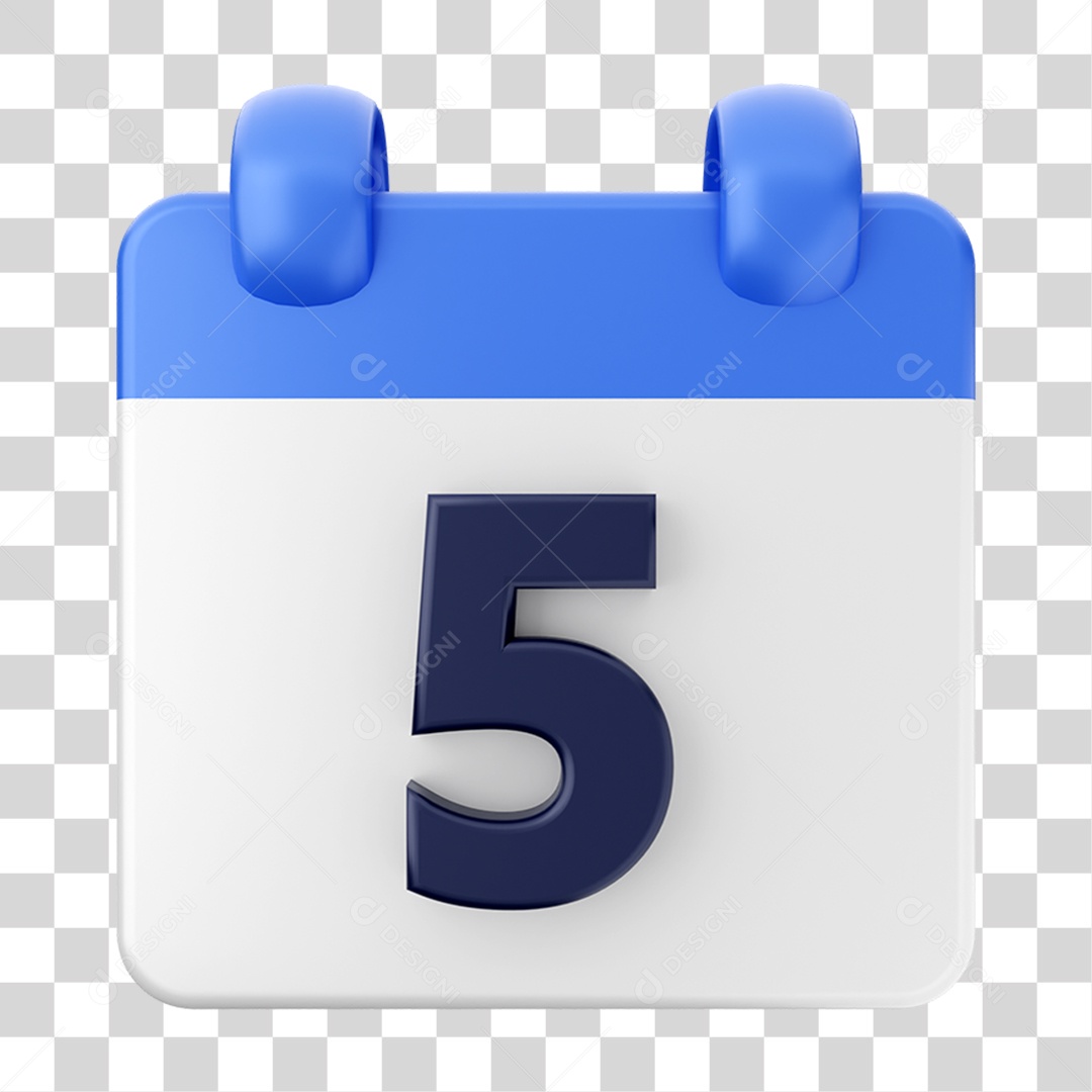 Elemento 3D Calendário 5 Composição PNG Transparente
