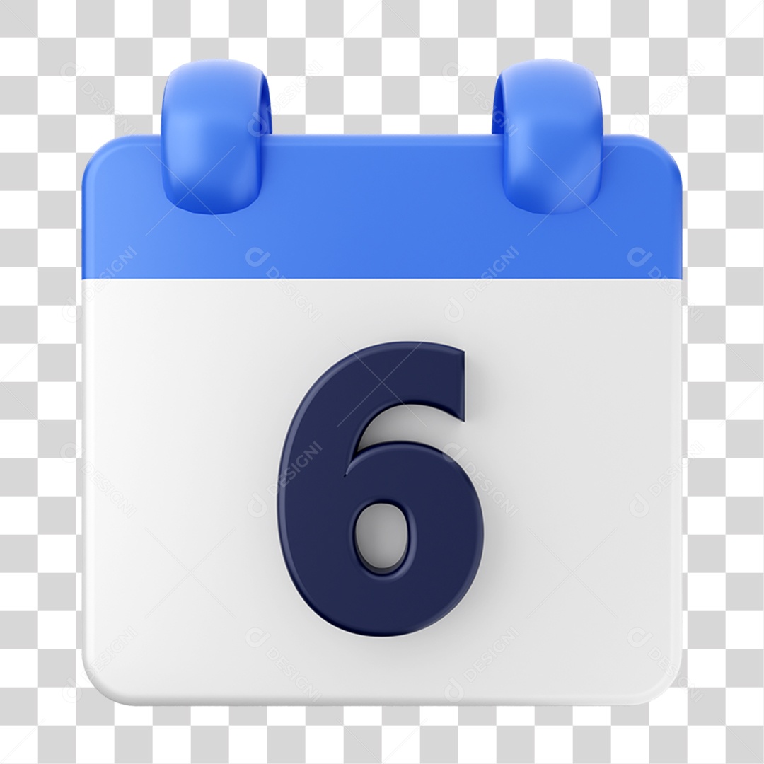 Elemento 3D Calendário 6 Composição PNG Transparente