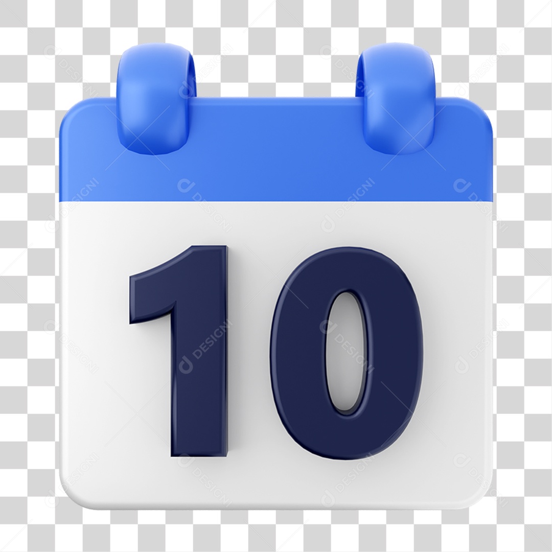 Elemento 3D Calendário 10 Composição PNG Transparente