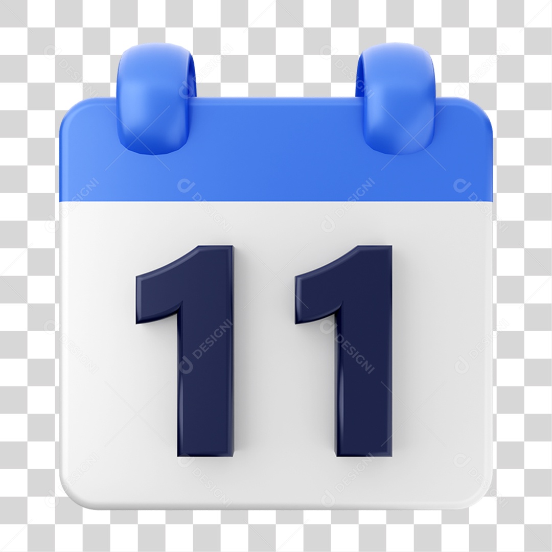 Elemento 3D Calendário 11 Composição PNG Transparente