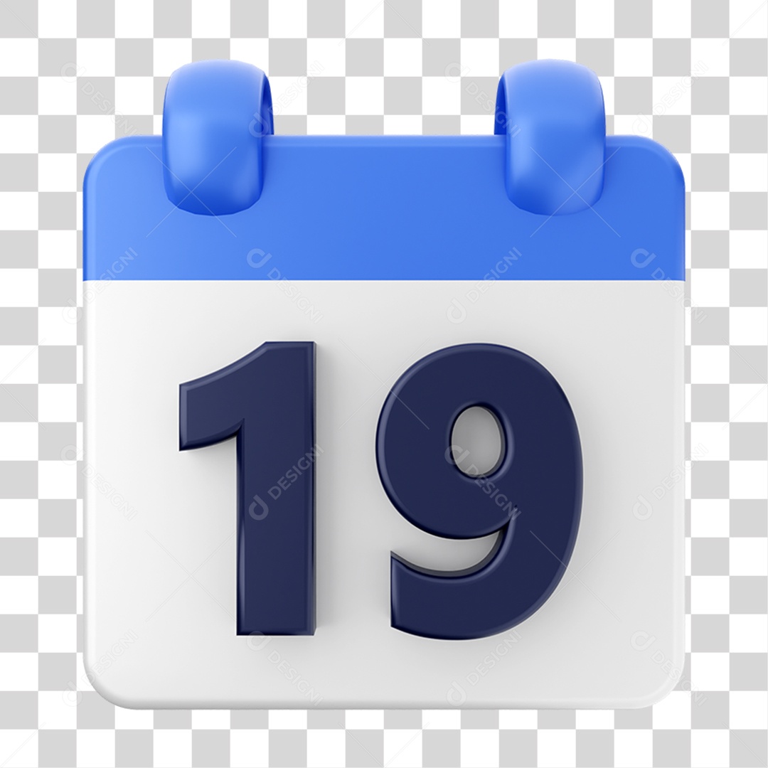 Elemento 3D Calendário 19 Composição PNG Transparente