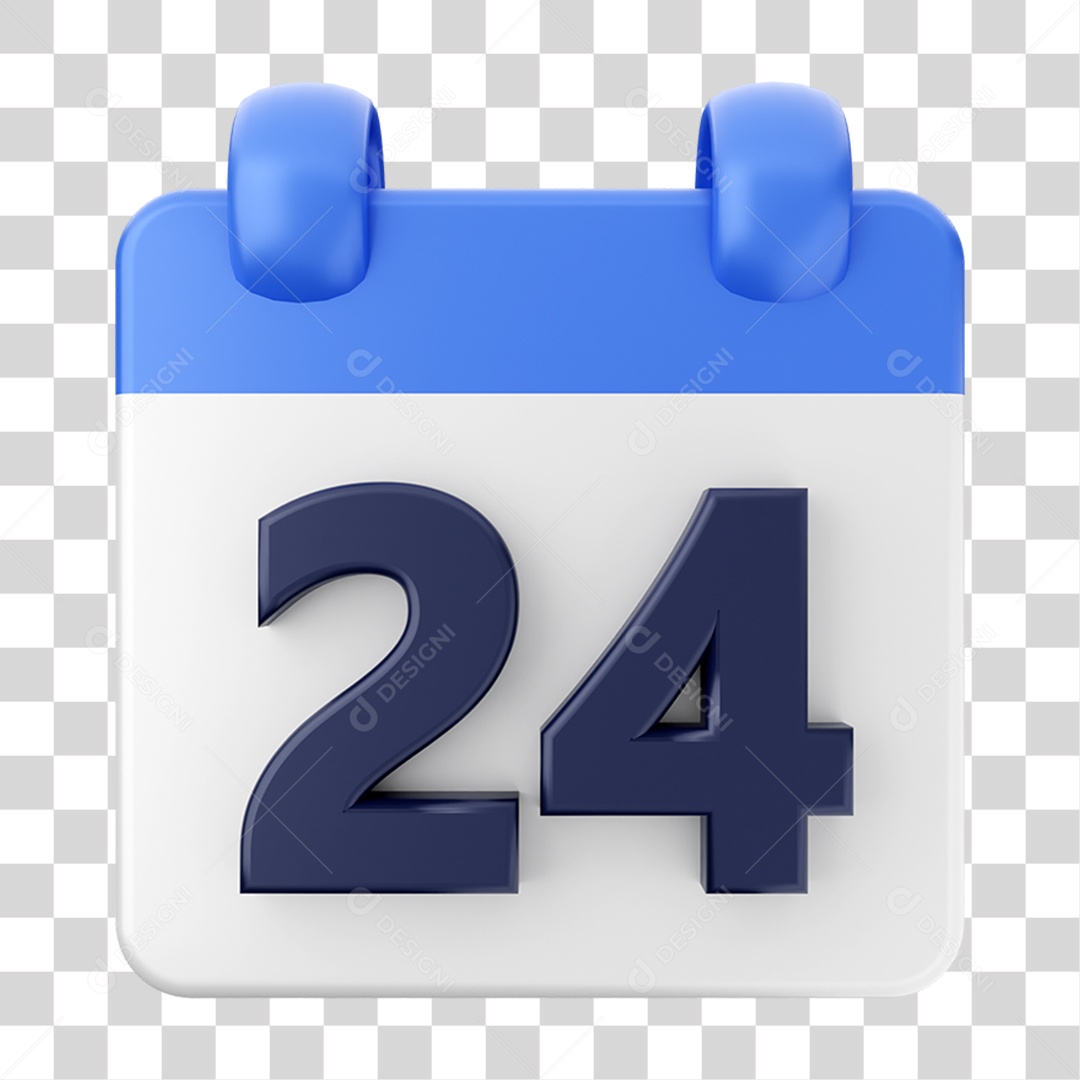 Elemento 3D Calendário 24 Composição PNG Transparente