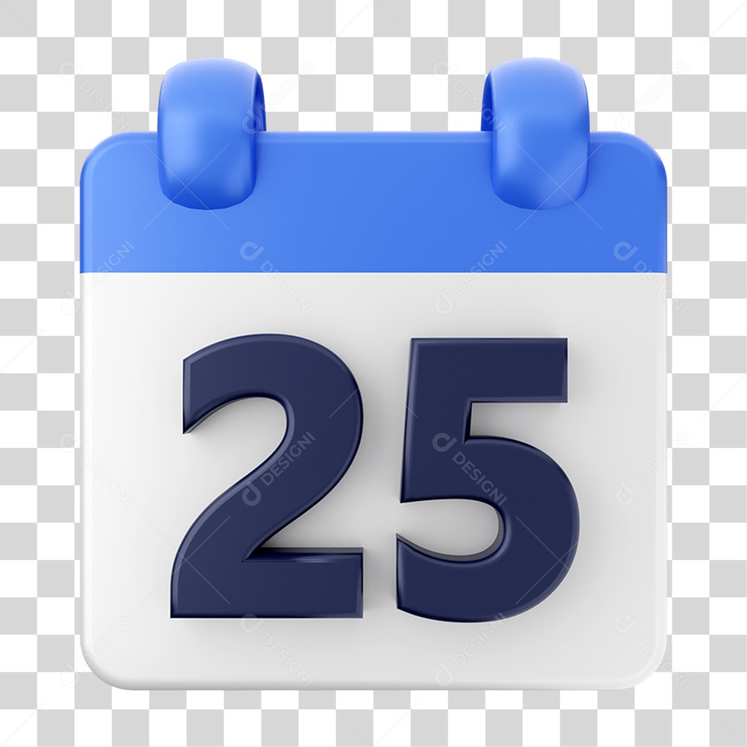 Elemento 3D Calendário 25 Composição PNG Transparente