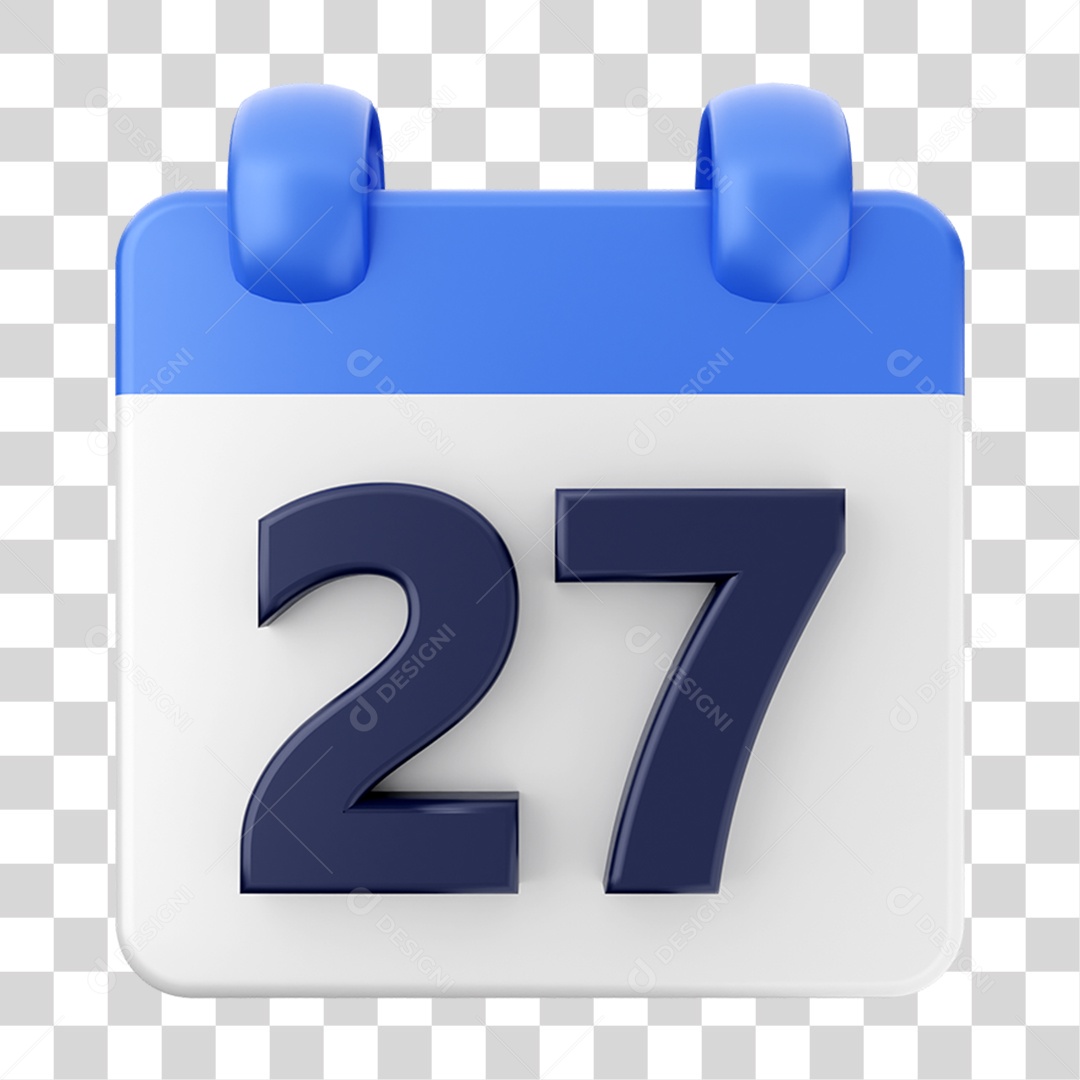 Elemento 3D Calendário 27 Composição PNG Transparente