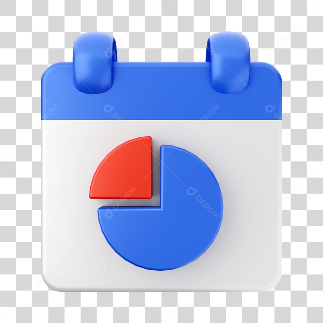 Elemento 3D Calendário Gráficos  Composição PNG Transparente