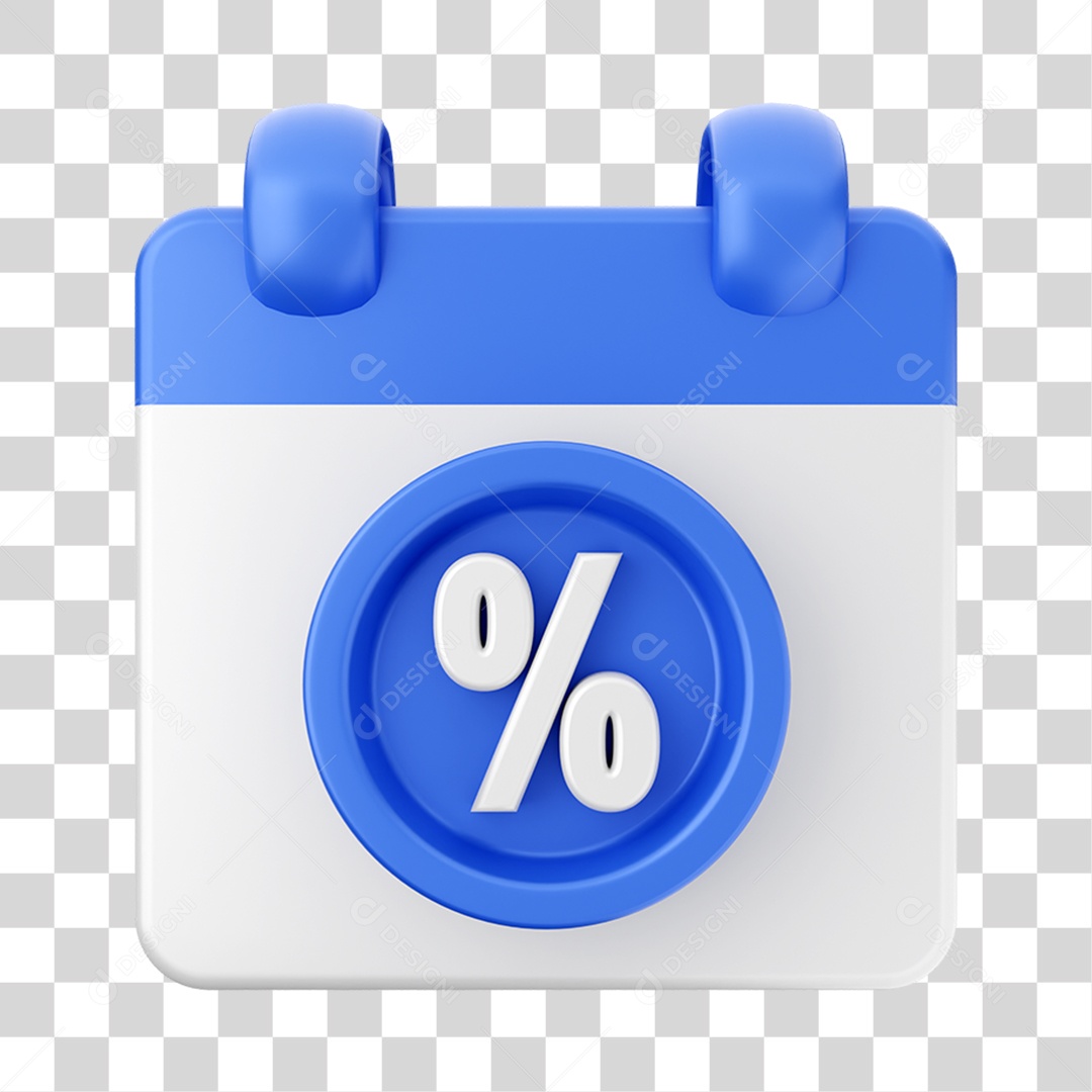 Elemento 3D Calendário Porcentagem Composição PNG Transparente