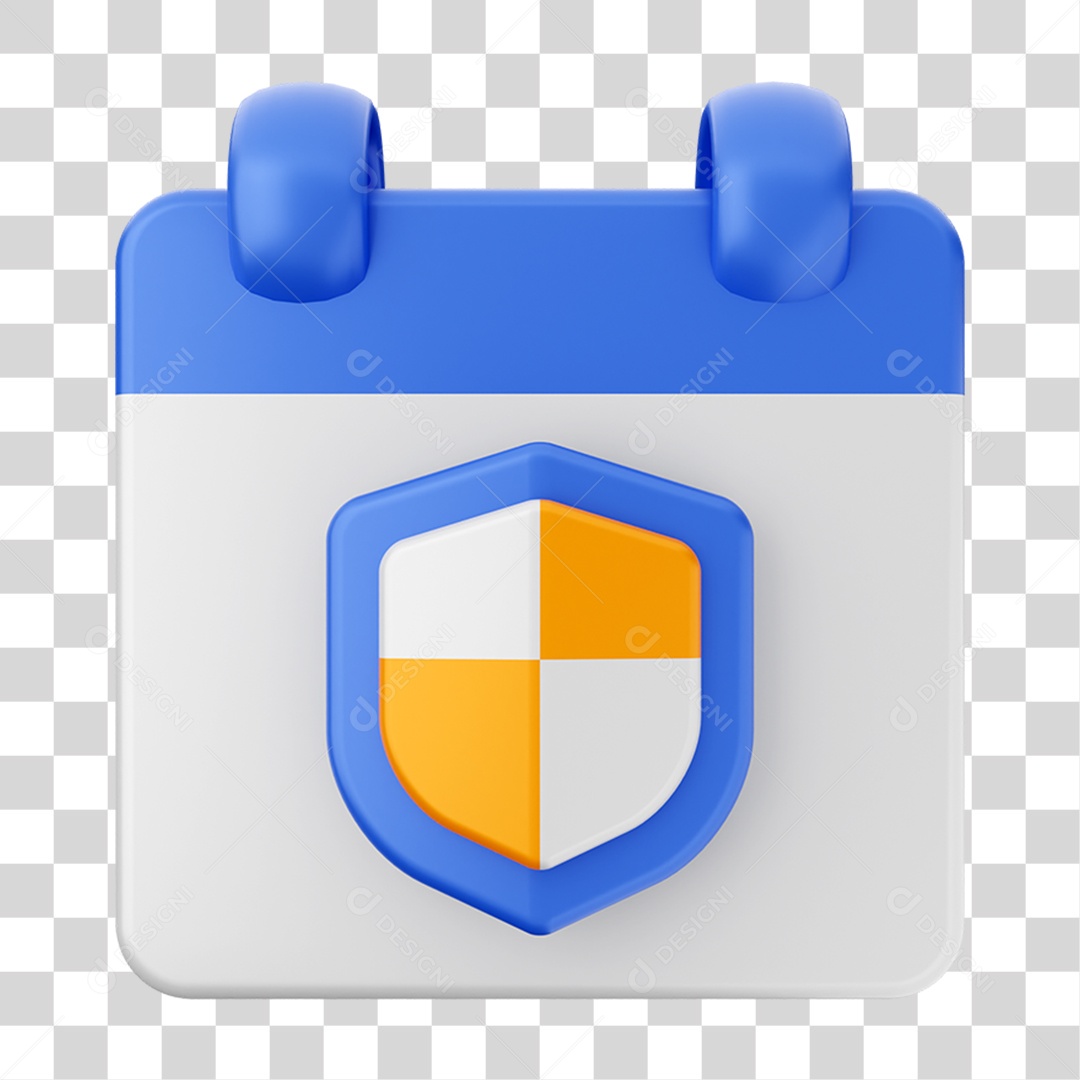 Elemento 3D Calendário Antivírus Composição PNG Transparente