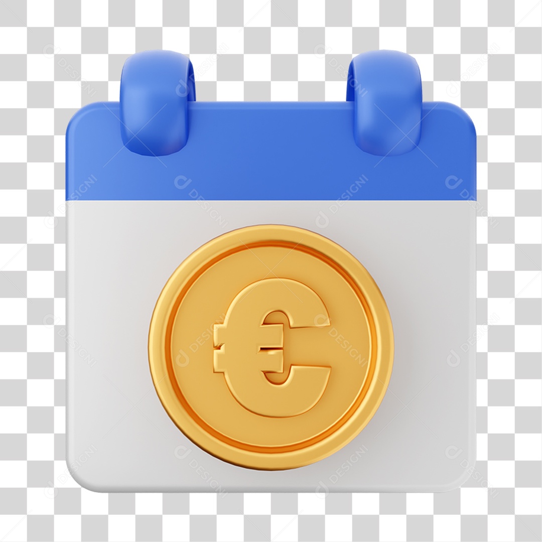 Elemento 3D Calendário Moeda Virtual Composição PNG Transparente