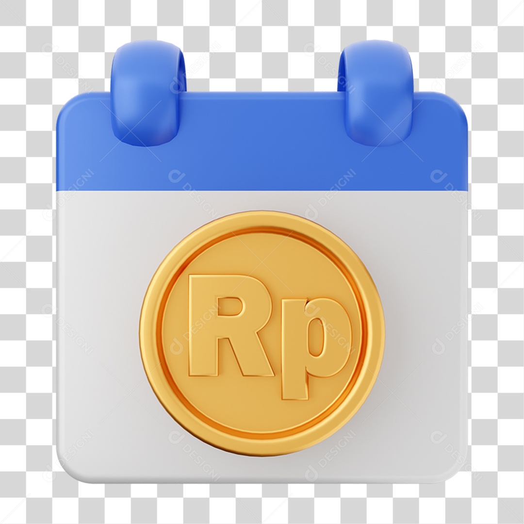 Elemento 3D Calendário Moeda Virtual Composição PNG Transparente