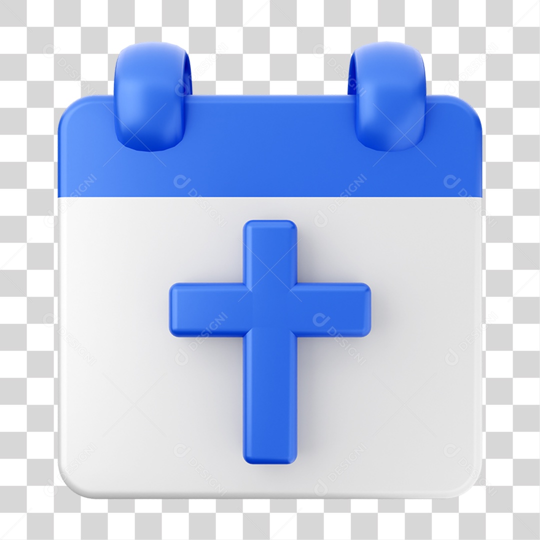 Elemento 3D Calendário Cruz Composição PNG Transparente