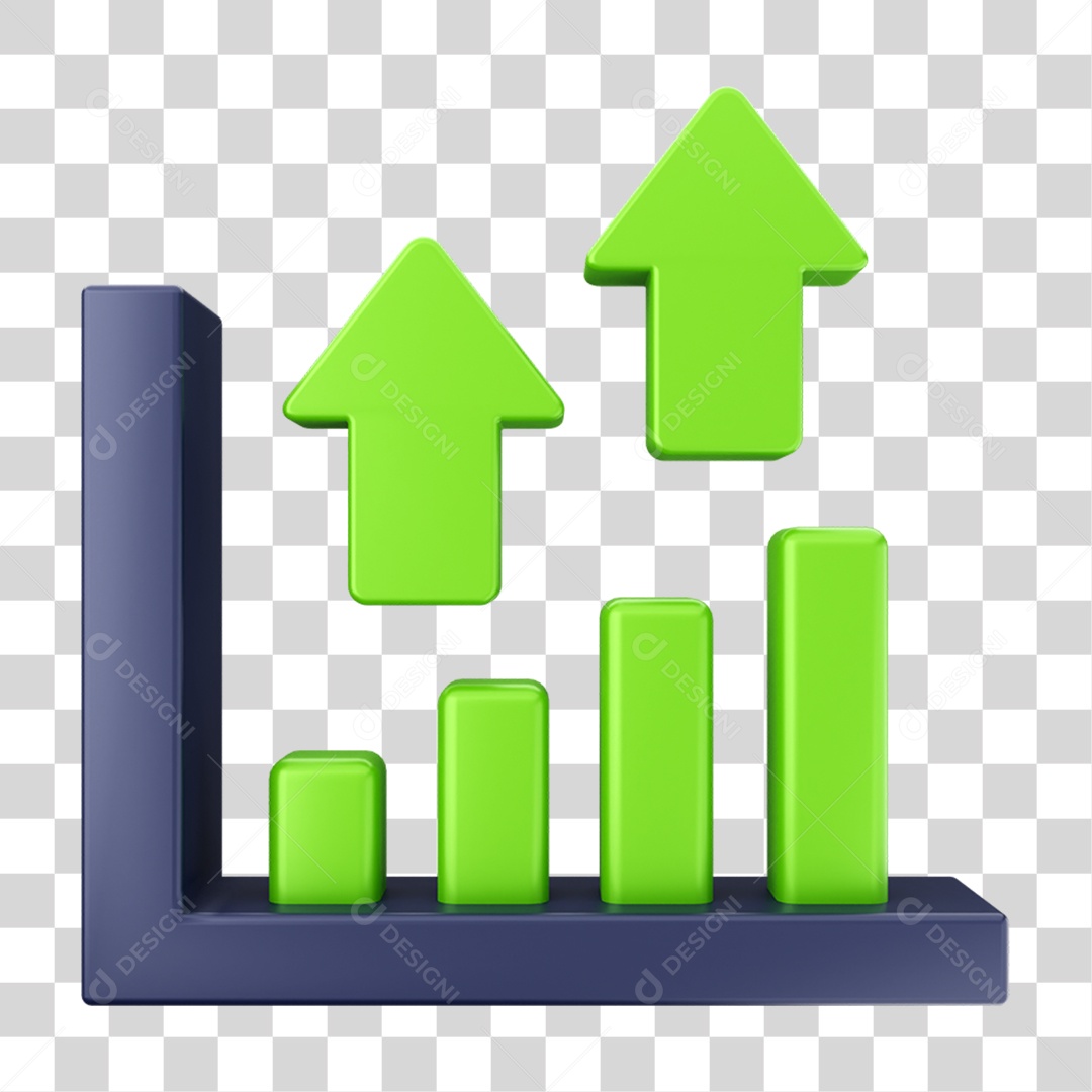 Elemento 3D Gráficos Positivos para  Moeda Virtual PNG Transparente