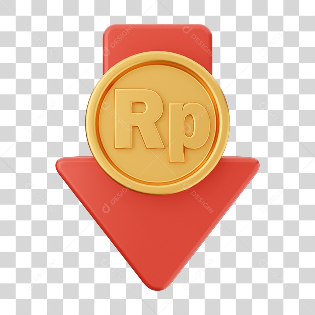 Elemento 3D Gráficos Negativo para Moeda Virtual PNG Transparente