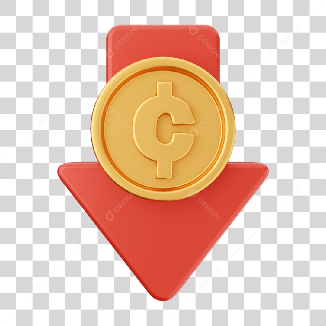 Elemento 3D Gráficos Negativo para Moeda Virtual PNG Transparente