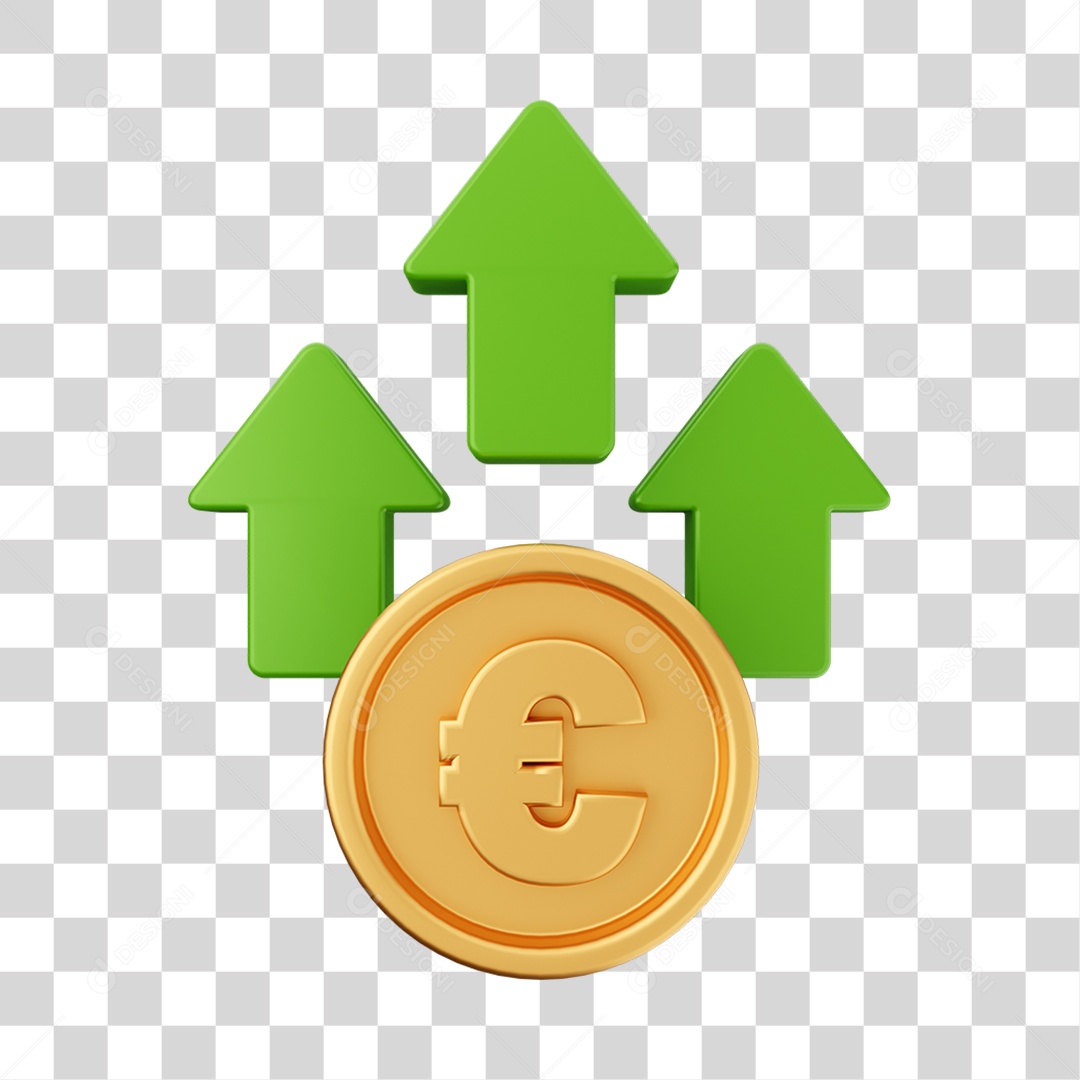 Elemento 3D Gráficos Positivos para  Moeda Virtual PNG Transparente