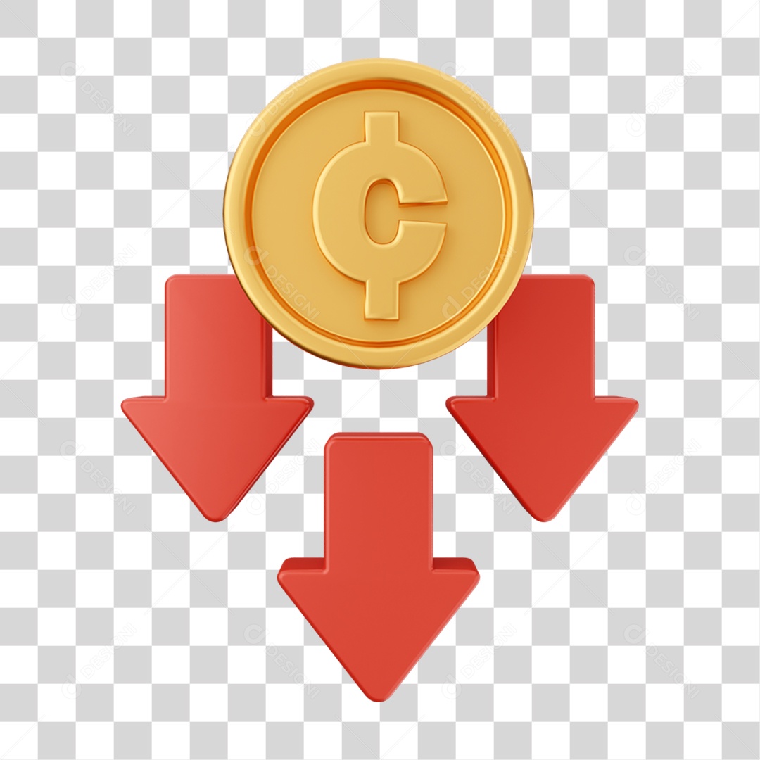 Negative 3D Graphic Element for Transparent PNG Virtual Currency