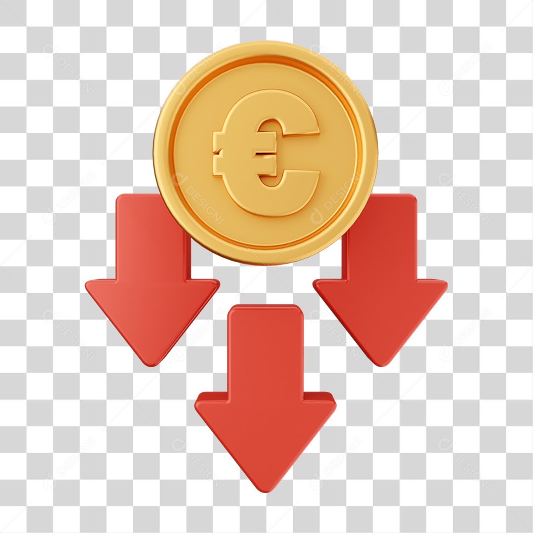 Elemento 3D Gráficos Negativo para Moeda Virtual PNG Transparente